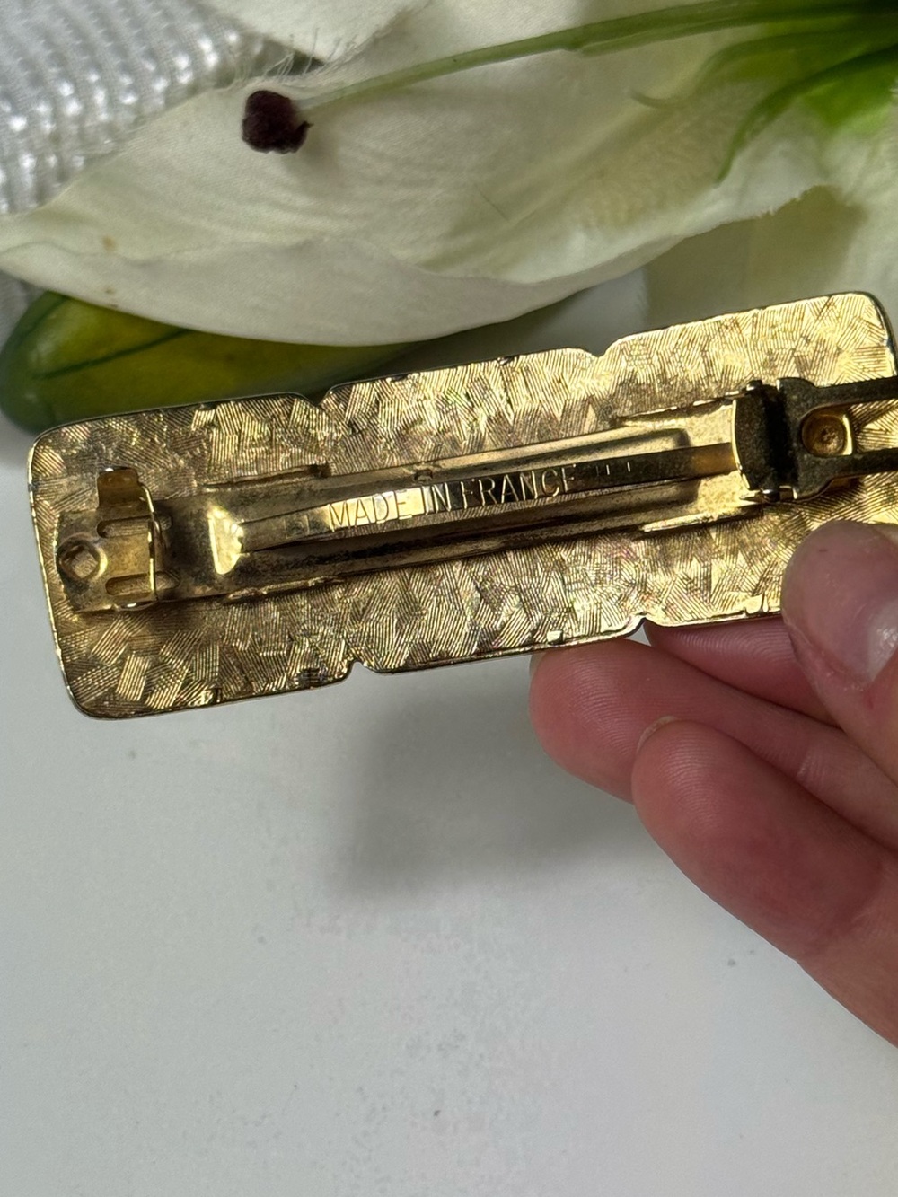 Vintage Gold Anne Klein Brooch Hair Clip accessory - Picture 8 of 14